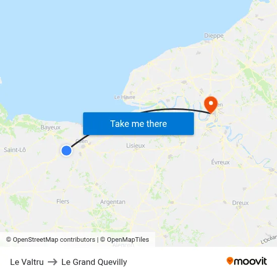Le Valtru to Le Grand Quevilly map