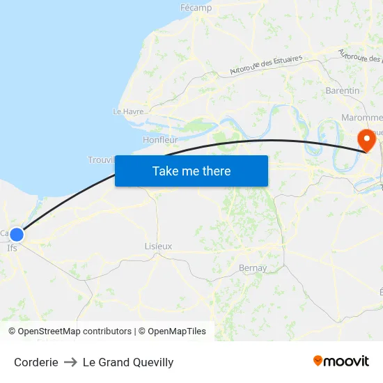 Corderie to Le Grand Quevilly map