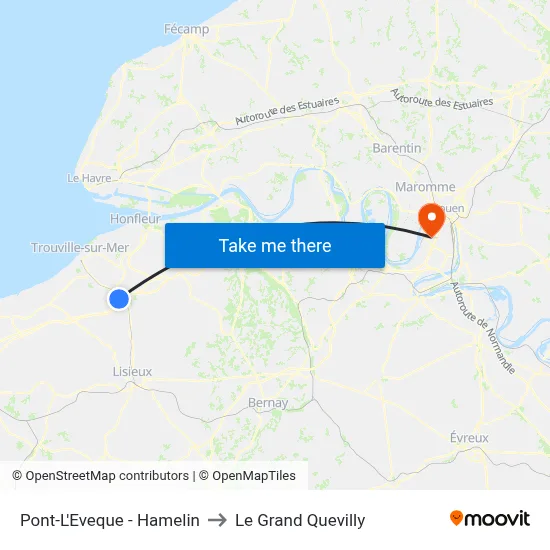 Pont-L'Eveque - Hamelin to Le Grand Quevilly map