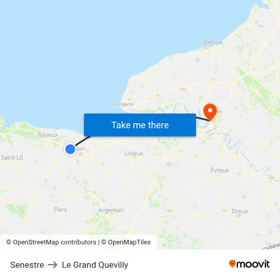 Senestre to Le Grand Quevilly map