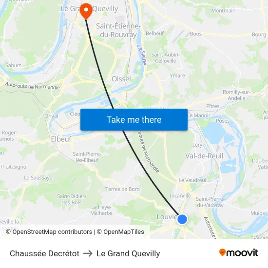 Chaussée Decrétot to Le Grand Quevilly map