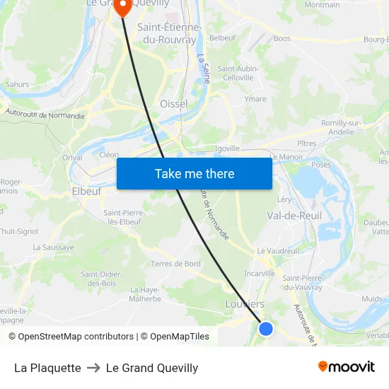 La Plaquette to Le Grand Quevilly map