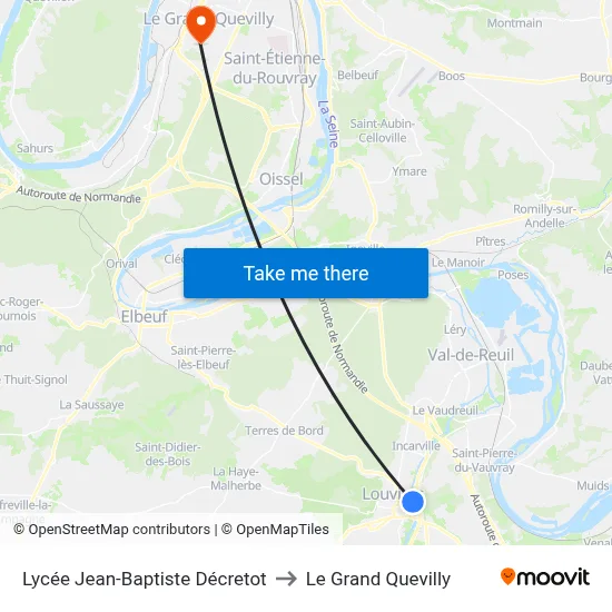 Lycée Jean-Baptiste Décretot to Le Grand Quevilly map