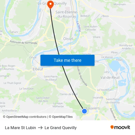 La Mare St Lubin to Le Grand Quevilly map