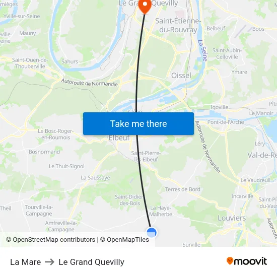 La Mare to Le Grand Quevilly map