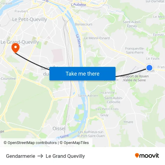 Gendarmerie to Le Grand Quevilly map