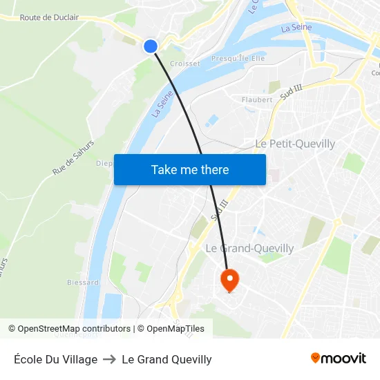 École Du Village to Le Grand Quevilly map