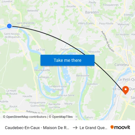 Caudebec-En-Caux - Maison De Retraite to Le Grand Quevilly map