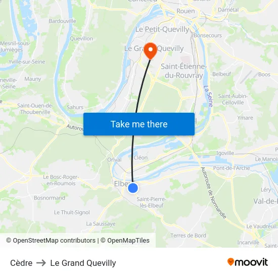 Cèdre to Le Grand Quevilly map