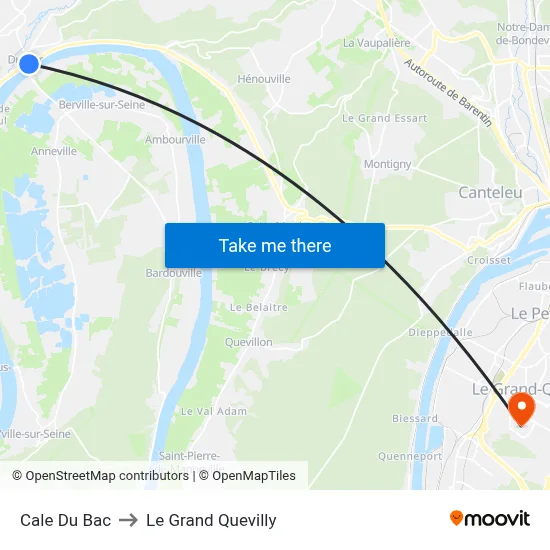Cale Du Bac to Le Grand Quevilly map