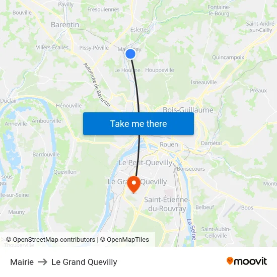 Mairie to Le Grand Quevilly map