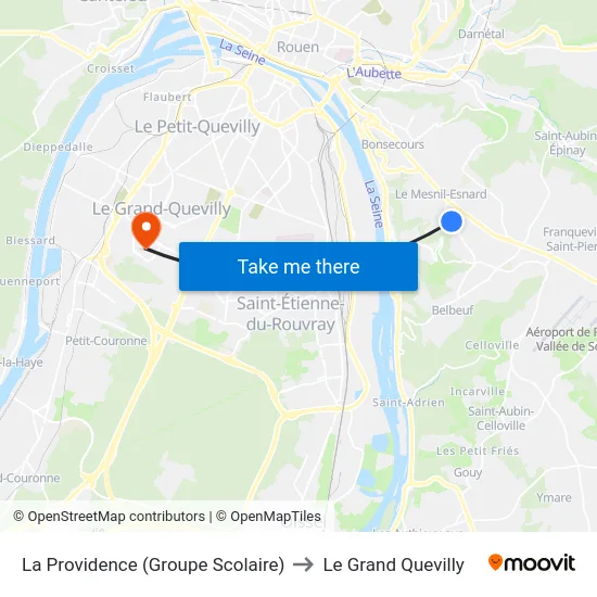 La Providence (Groupe Scolaire) to Le Grand Quevilly map