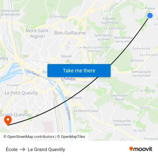 École to Le Grand Quevilly map