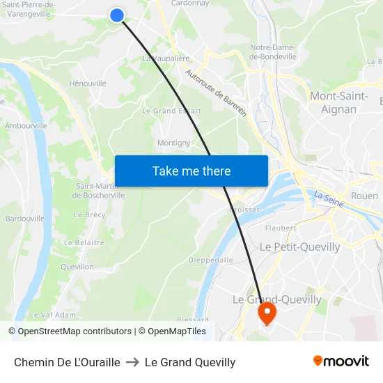 Chemin De L'Ouraille to Le Grand Quevilly map