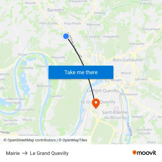 Mairie to Le Grand Quevilly map