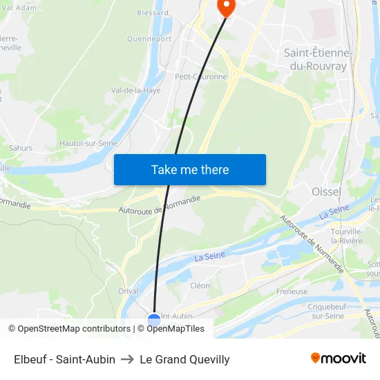 Elbeuf - Saint-Aubin to Le Grand Quevilly map