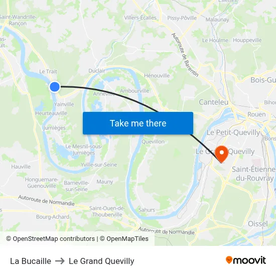 La Bucaille to Le Grand Quevilly map