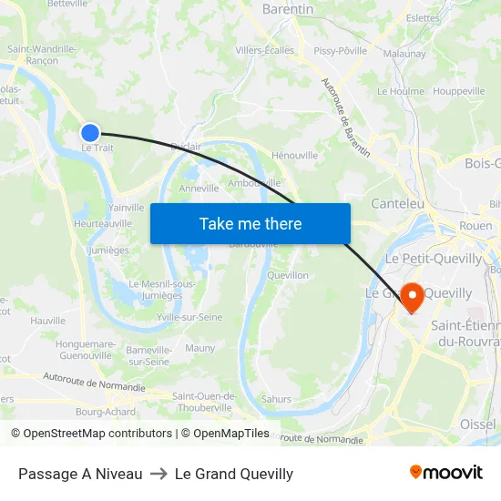 Passage A Niveau to Le Grand Quevilly map