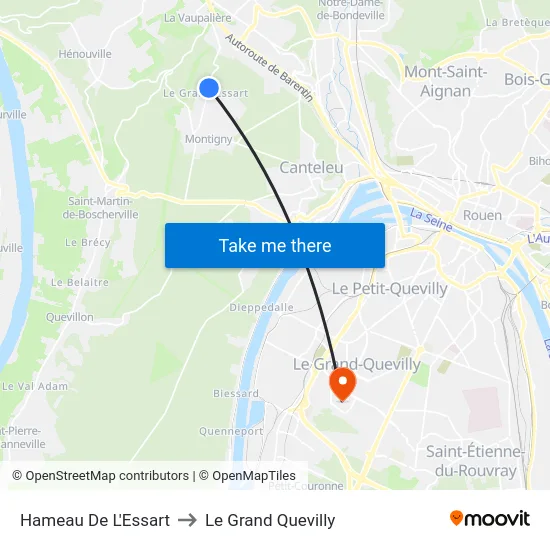 Hameau De L'Essart to Le Grand Quevilly map