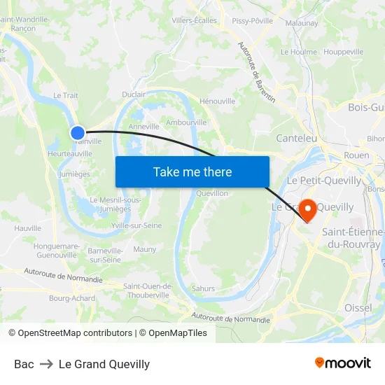 Bac to Le Grand Quevilly map