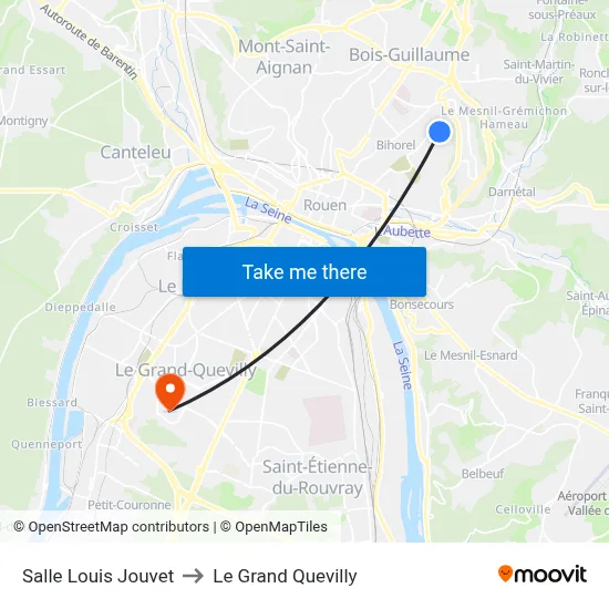 Salle Louis Jouvet to Le Grand Quevilly map