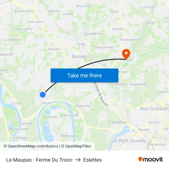 Le Maupas - Ferme Du Tronc to Eslettes map