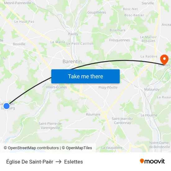 Église De Saint-Paër to Eslettes map