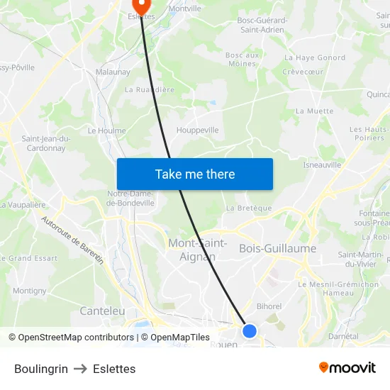 Boulingrin to Eslettes map