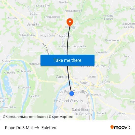 Place Du 8-Mai to Eslettes map