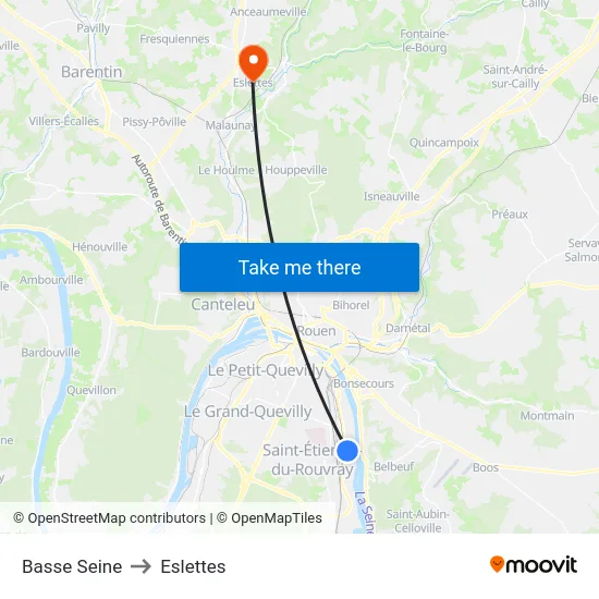 Basse Seine to Eslettes map