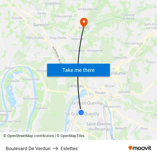 Boulevard De Verdun to Eslettes map