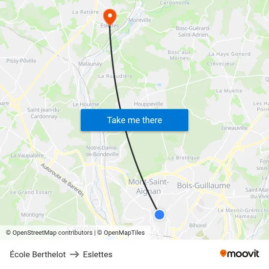École Berthelot to Eslettes map