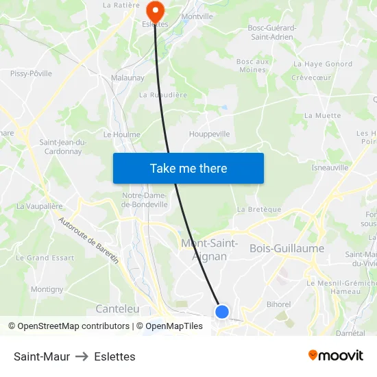 Saint-Maur to Eslettes map