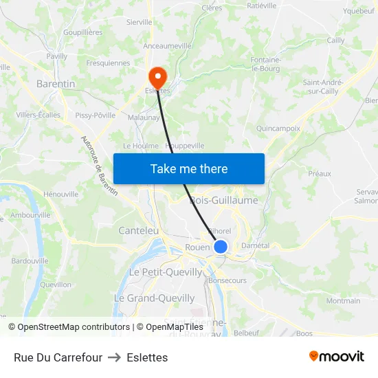 Rue Du Carrefour to Eslettes map