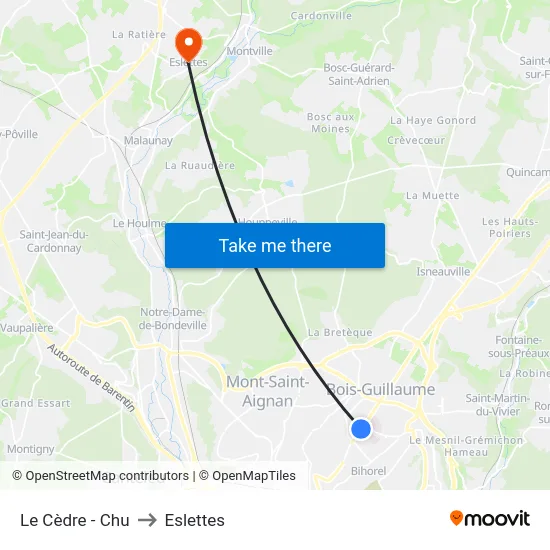 Le Cèdre - Chu to Eslettes map