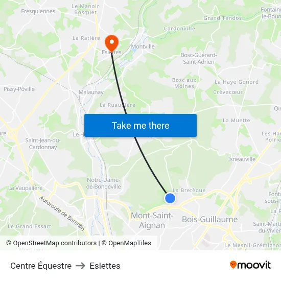 Centre Équestre to Eslettes map
