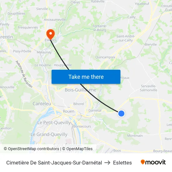 Cimetière De Saint-Jacques-Sur-Darnétal to Eslettes map