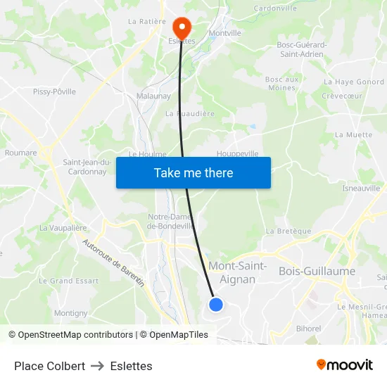 Place Colbert to Eslettes map