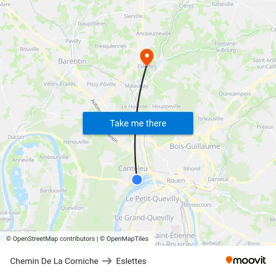 Chemin De La Corniche to Eslettes map