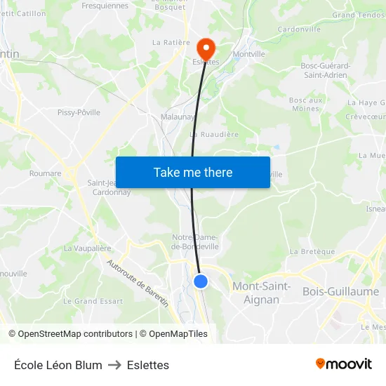 École Léon Blum to Eslettes map