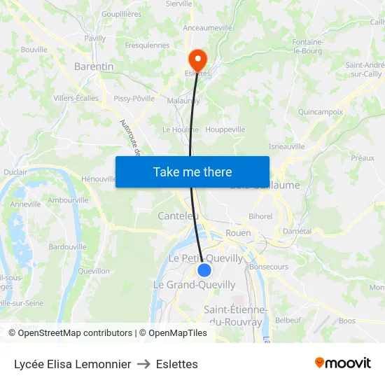 Lycée Elisa Lemonnier to Eslettes map