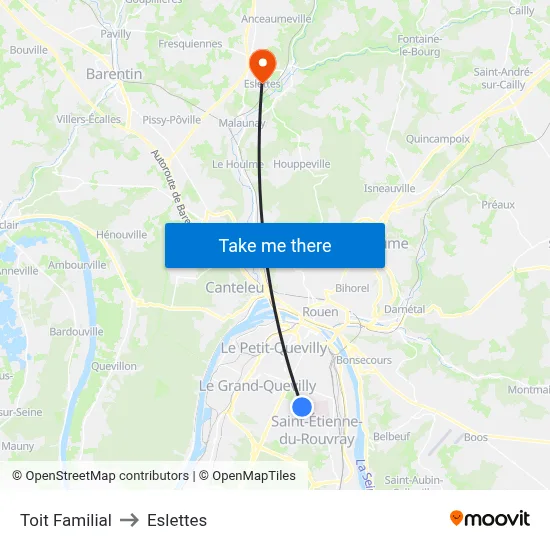 Toit Familial to Eslettes map