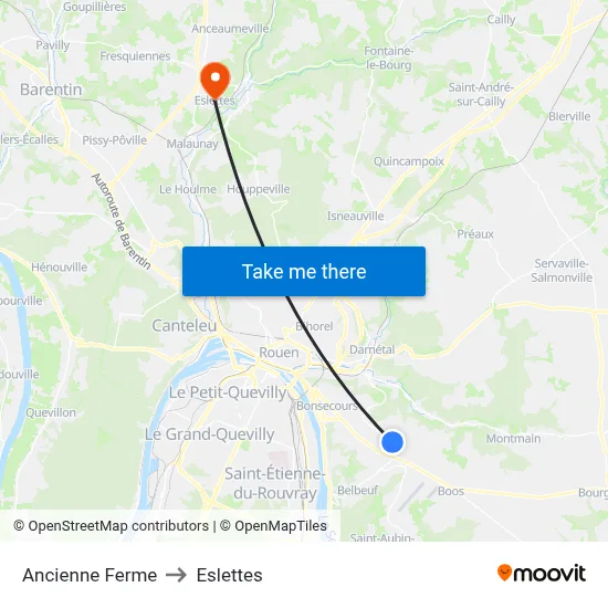 Ancienne Ferme to Eslettes map