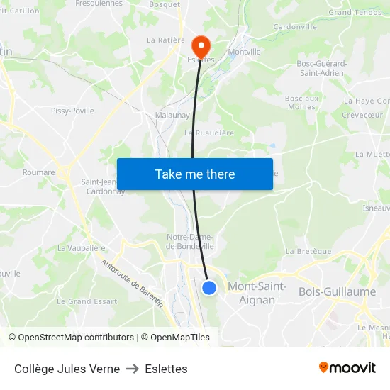 Collège Jules Verne to Eslettes map