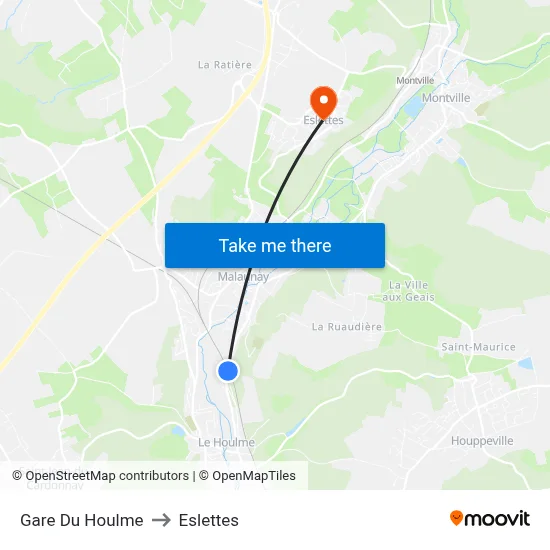 Gare Du Houlme to Eslettes map
