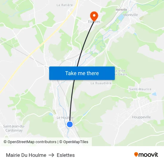 Mairie Du Houlme to Eslettes map