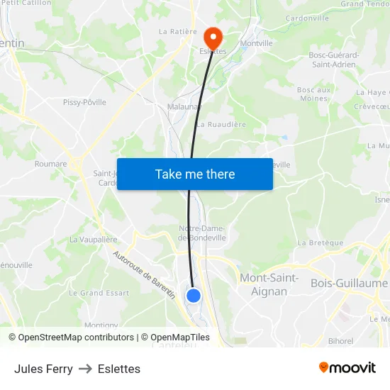 Jules Ferry to Eslettes map