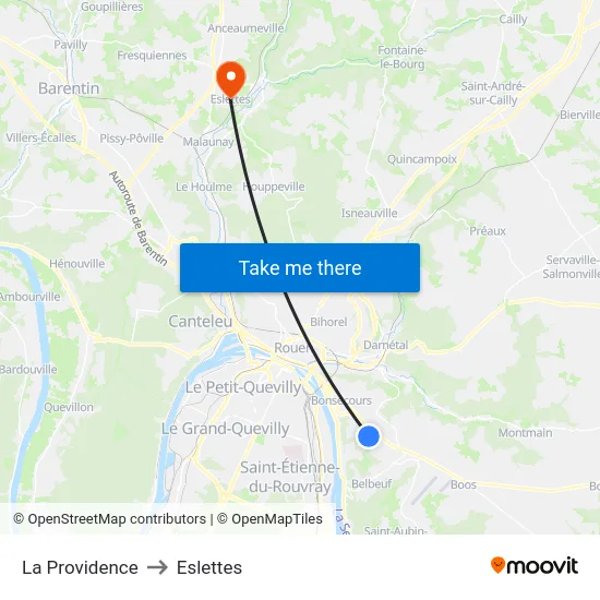 La Providence to Eslettes map