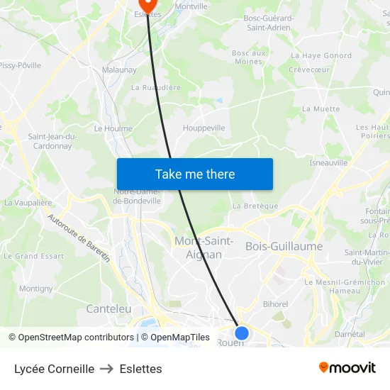 Lycée Corneille to Eslettes map