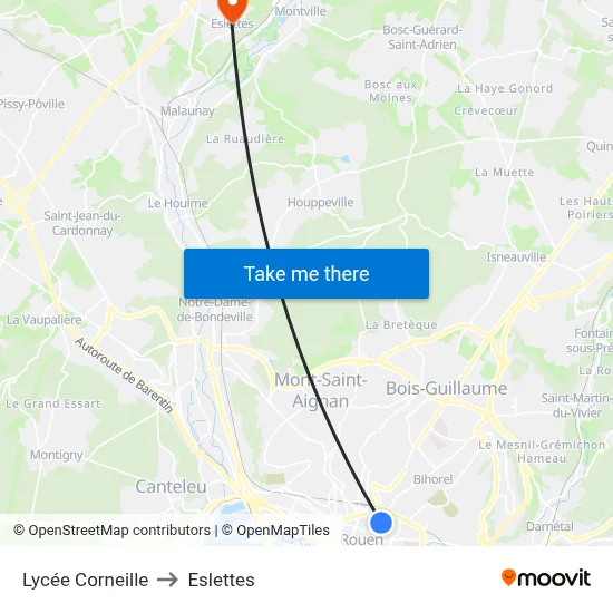 Lycée Corneille to Eslettes map